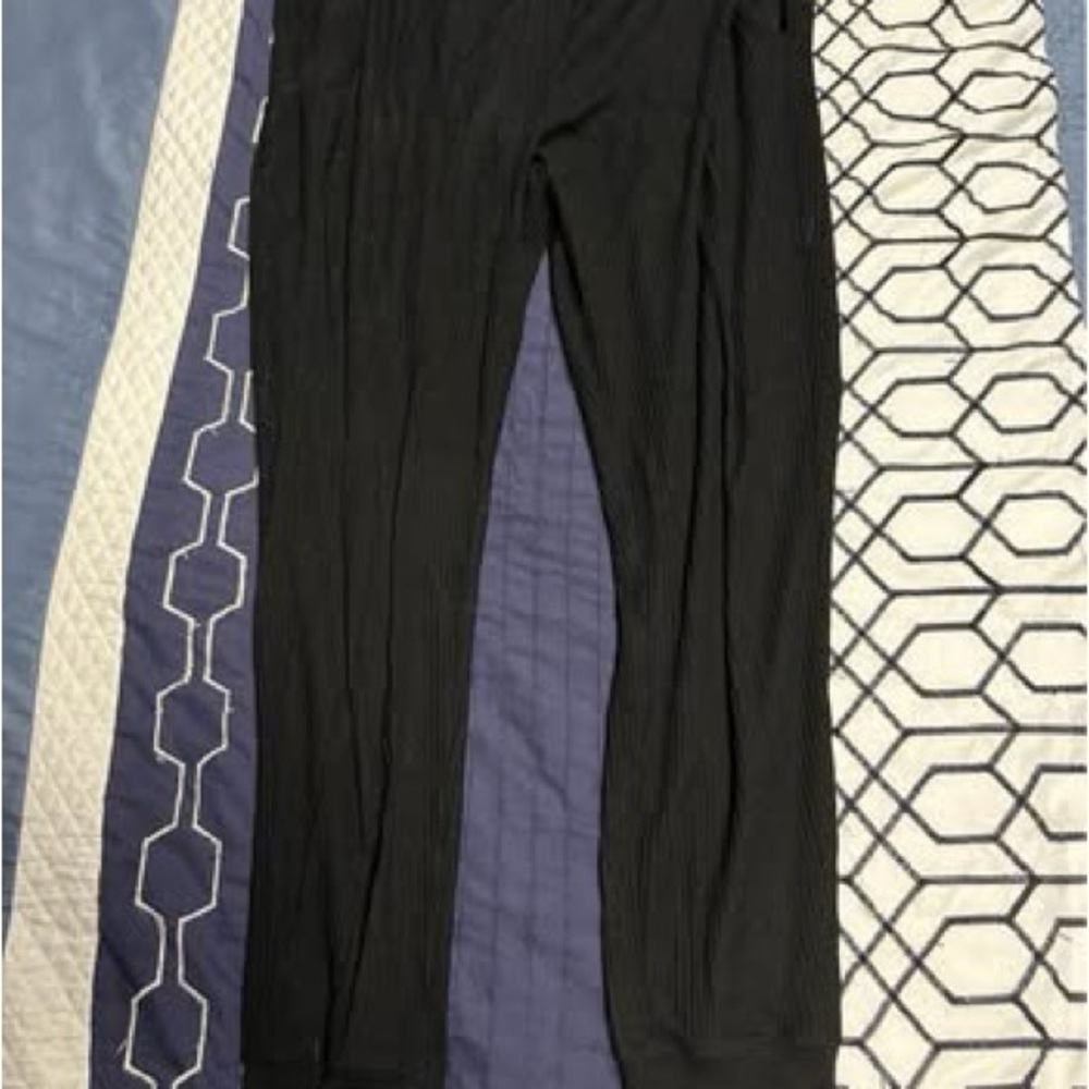 ZYIA Tall Black Ribbed Joggers